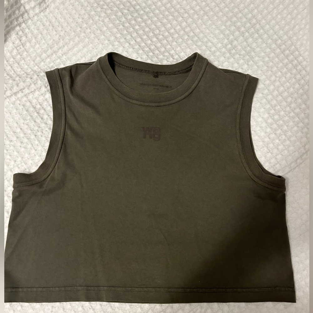 Alexander Wang Olive Green Muscle Tee